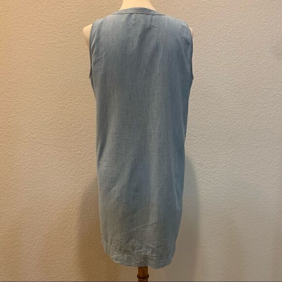 Madewell Chambray Dress S Lace Up Denim - Picture 5 of 9